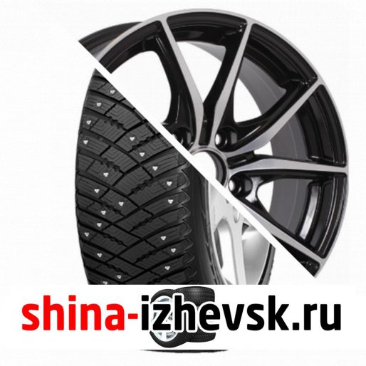 Колесо в сборе Goodyear Ultra Grip Ice Arctic 215/65 R16 T 98 + NEO 676 6.5xR16 5×114.3 ET45 DIA66.1 Глянцевый черный с полированной лицевой частью в Ижевске